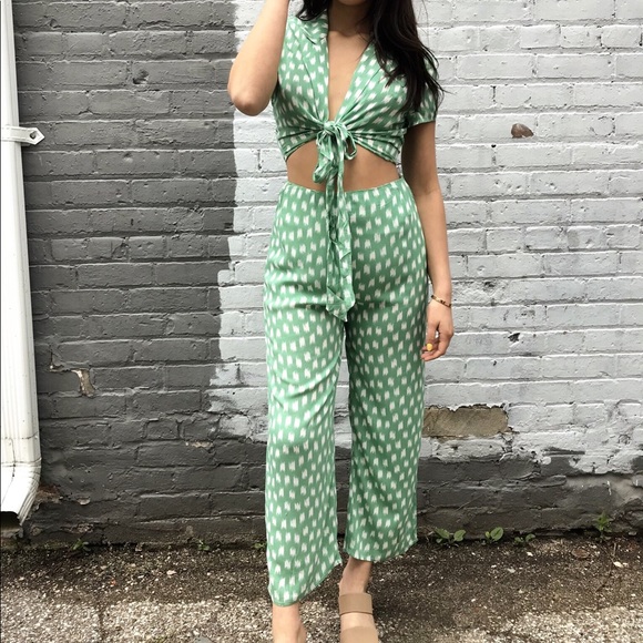 Mint Green Open Tie 2 Piece Set - Picture 5 of 6